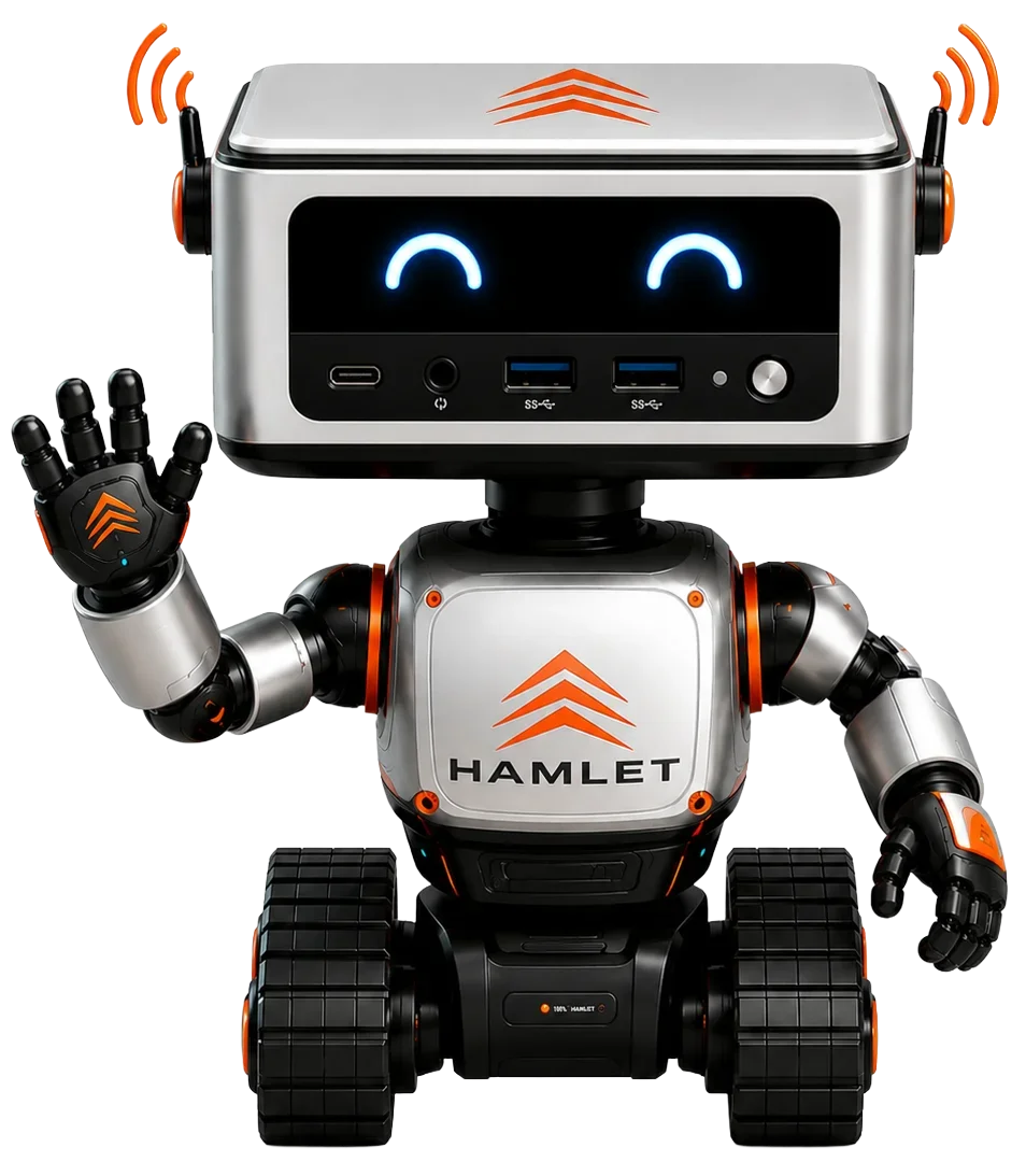 Hamlet, the AI assistant robot for local service businesses, built by TreeTopFrog